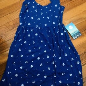 Roxy Anchor Patterned Blue Dress